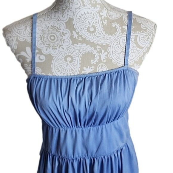 Theory Dress Mini Yumi Luxe Wash Blue Dyed Sundress Women's 2 - Picture 2 of 7